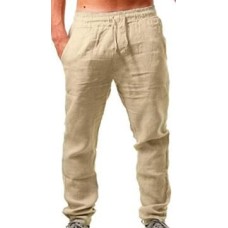 Men Casual Beach Trousers Linen Cotton Yoga Pants Summer Casual Loose Sweatpants