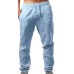Men Casual Beach Trousers Linen Cotton Yoga Pants Summer Casual Loose Sweatpants