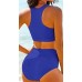 Womens High Waisted Bikini Set Crop Top Sport Two Piece Swimsuit Bathing Suits