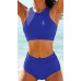 Womens High Waisted Bikini Set Crop Top Sport Two Piece Swimsuit Bathing Suits