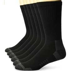 Men's 6-Pack Performance Cotton Cushioned Athletic Crew Socks