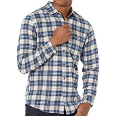Men's Slim-Fit Long-Sleeve Flannel Shirt