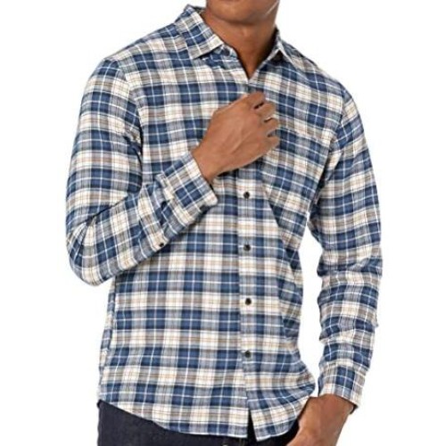 Men's Slim-Fit Long-Sleeve Flannel Shirt