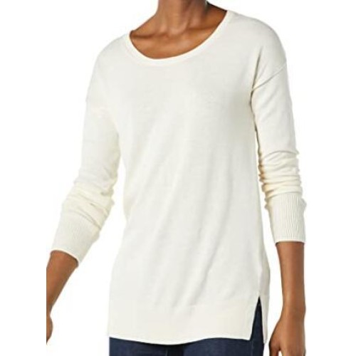 Women's Lightweight Long-Sleeve Scoop Neck Tunic Sweater